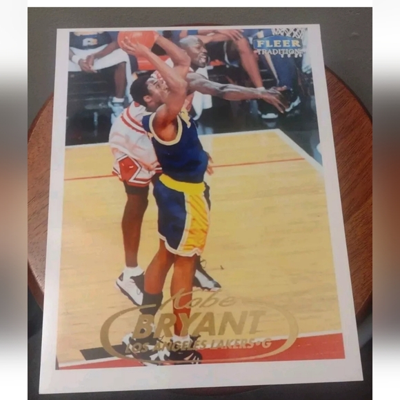KOBE BRYANT LAKERS ROOKIE VS MICHAEL JORDAN BULLS GLOSSY 8.5x11 VINTAGE POSTER🔥 - Picture 1 of 8